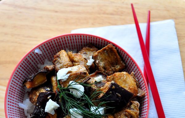 Roasted Eggplant with Goat Cheese